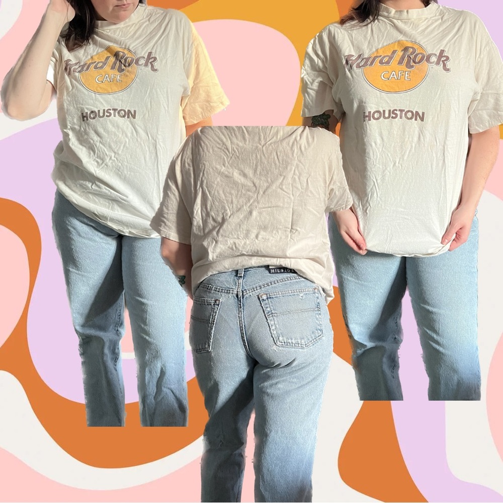 Hanes beefy T Hard Rock Cafe Houston TX 80s unisex size large